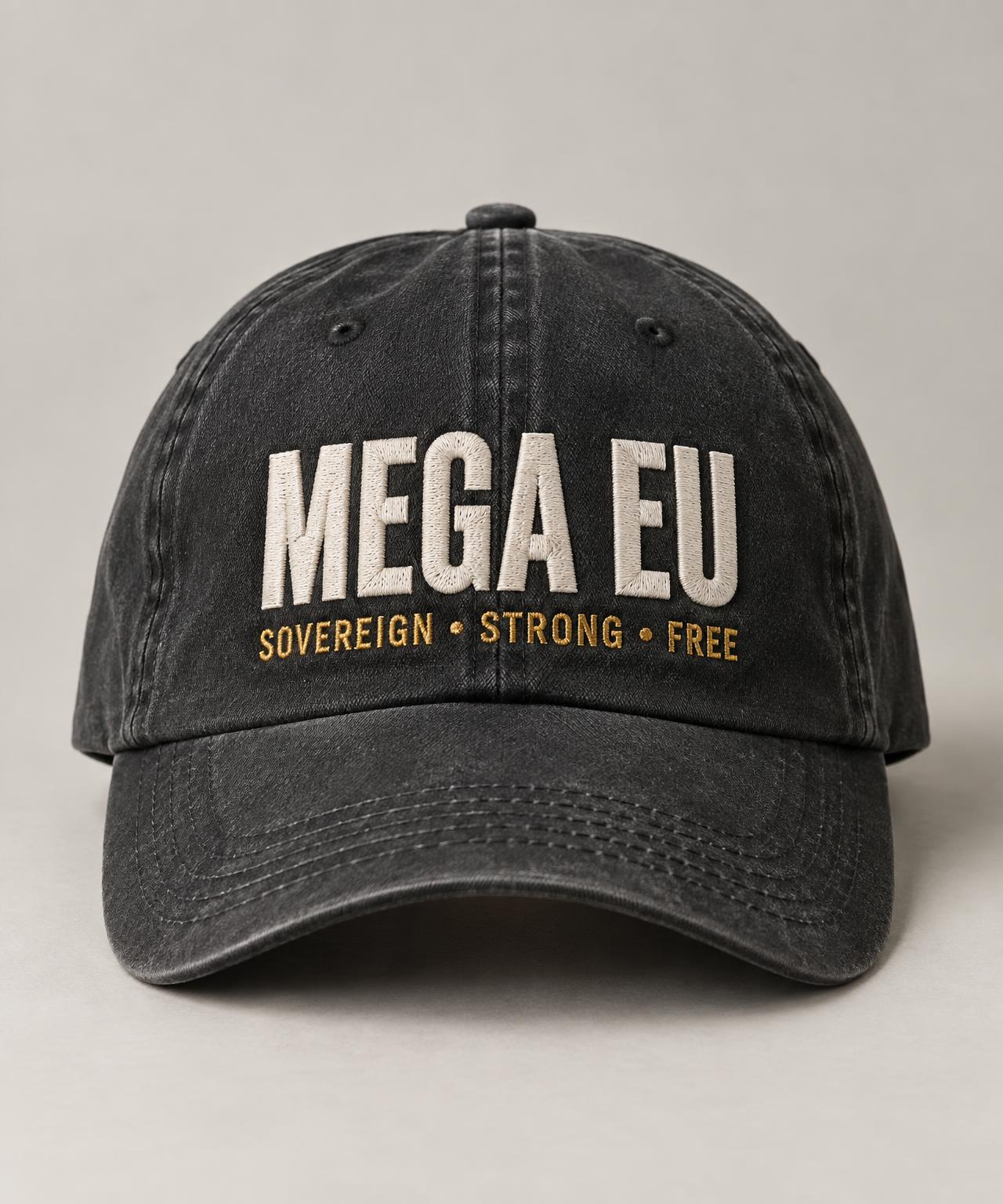 Washed black MEGA EU Sovereign Strong Free cap