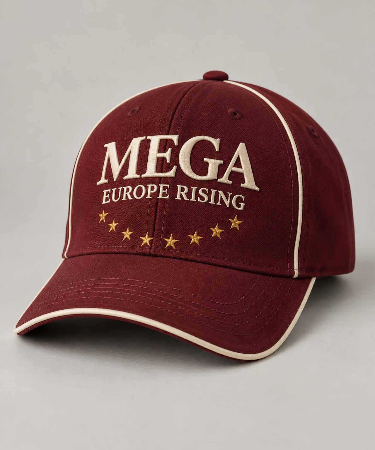 Burgundy MEGA Europe Rising embroidered cap