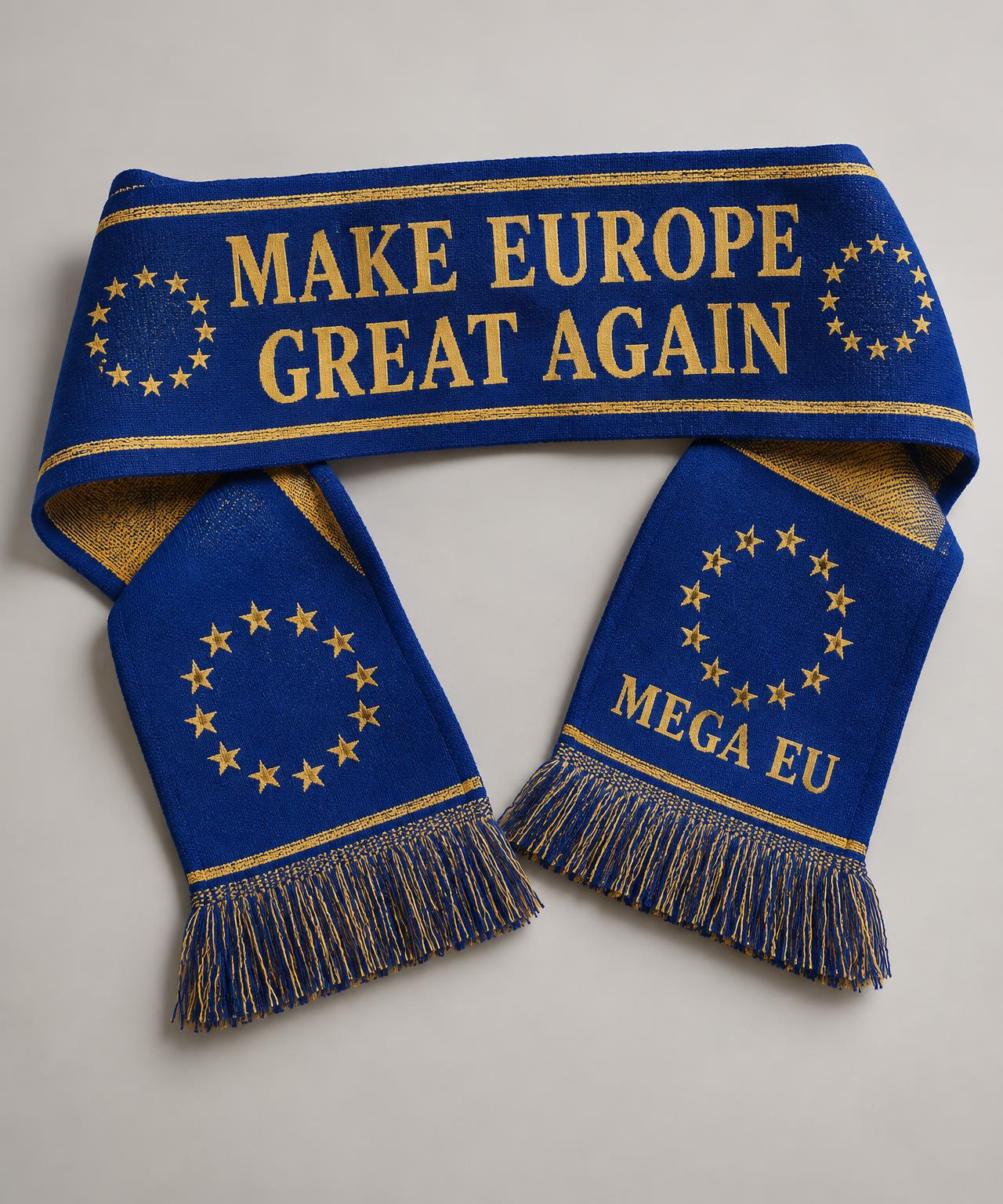 Royal blue Make Europe Great Again woven supporter scarf